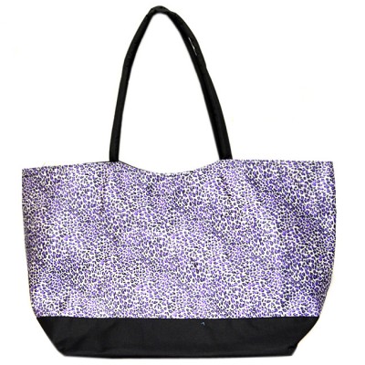 180480-PURPLE/BLACK CHEETAH DESIGN SHOPPING OR BEACH BAG